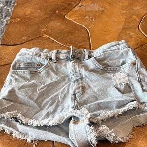 H&M Divided: Light Blue Distressed Denim Shorts